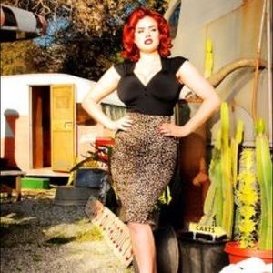 Pinup couture animal print pencil